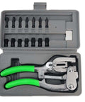 1 Ton Power Punch Kit for Sheet Metal Hole Punching with 7 Size Die Set in Case, heavy duty hand tool for DIY auto body repair.