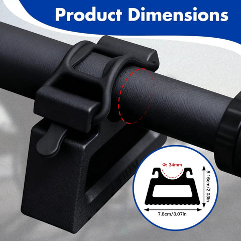 Heavy Duty Portable Bike Repair Stand With Wide Clamp For 29mm To 34mm Handlebars Quick Release Support close-up on clamp dimensions