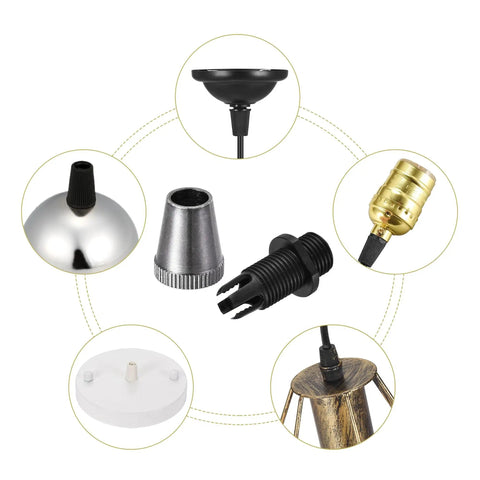 Cable Glands Strain Relief Wire Connectors For Hanging Lights And Ceiling Pendants Black Metal 5 Pack One Eighth IP Thread Protect Wires