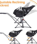Ultimate Outdoor Hammock Chair With Removable Footrest And Stand, Portable Rocking Swing Seat in reclining positions