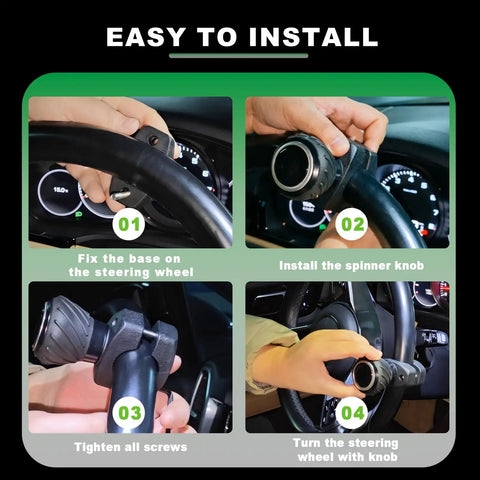 Steps to install Universal Steering Wheel Spinner Knob Ball Knob For Cars Trucks Mowers Forklifts Tractors Boats EZ Install