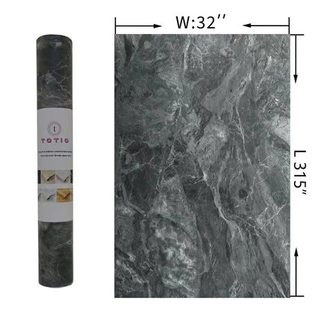 Grey Marble Peel And Stick Wallpaper Matte Thickened Waterproof And Oil Resistant Adhesive Countertop Vinyl Paper For Kitchen DIY Backsplash Bathroom TV Backdrop Easy Peel And Stick Install 32x315 Inch roll and sample pattern