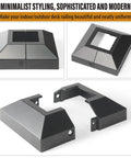 Heavy Duty 8 Pack 2X2 Aluminum Deck Post Base Covers With Slick Matte Black Finish Built Like A Tank Rustproof Skirts With Minimalist Design.