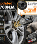 1/2 Inch Brushless Cordless Impact Wrench Packs Badass 1700Nm High Torque For Heavy Duty Jobs, tightening wheel bolts.