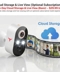 1080P Wireless Outdoor Security Camera With Battery Power AI Human Detection Color Night Vision Two Way Audio IP65 WiFi