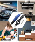 Smooth Operating Corded Electric Screwdriver Featuring Adjustable Torque And Ergonomic Non Slip Grip For No Sweat Drywall Repairs And Quick Furniture Assembly Jobs with blue handle and power cord.