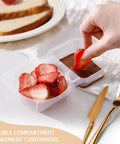 Two Compartment Snack Containers With Lids For Meal Prep And On The Go Storage Double Snack Boxes For Travel Or Camping