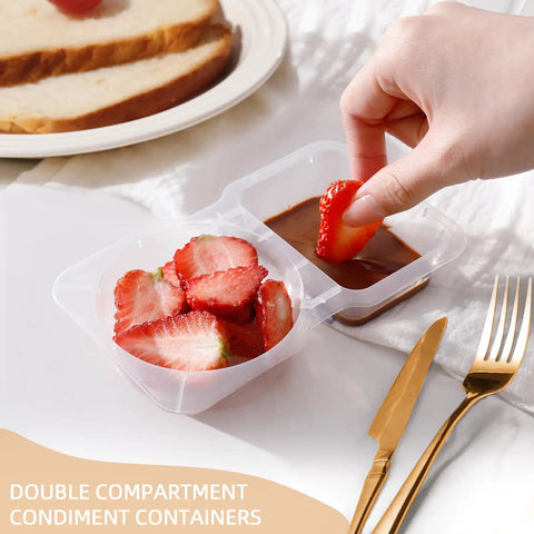 Two Compartment Snack Containers With Lids For Meal Prep And On The Go Storage Double Snack Boxes For Travel Or Camping