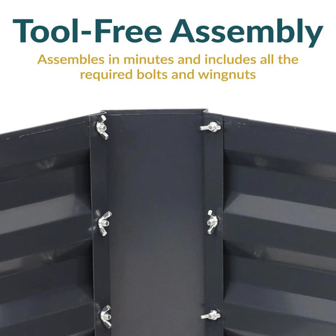 Galvanized Raised Garden Bed Kit 2x2x1 Ft Square Outdoor Planter For Vegetables Herbs And Flowers Dark Gray Metal Box With Sturdy Build For Easy Setup And Bigger Harvests In Your Backyard