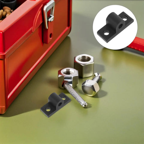 Heavy Duty Aluminum Corner Bracket Set for Extrusion Frames, 5mm Thick Mounting Plates, next to toolbox and hardware