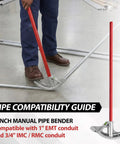 1 Inch Aluminum EMT Conduit Bender With Foot Pedal And Degree Marks Heavy Duty Manual Pipe Bending Tool in use bending pipe