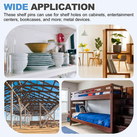 Various applications for Top Shelf 110 Pack Stainless Steel Shelf Pins For Cabinets And Furniture Solid Grip With Smooth Nickel Finish Rust Resistant Dowel Pegs Built Tough To Handle.