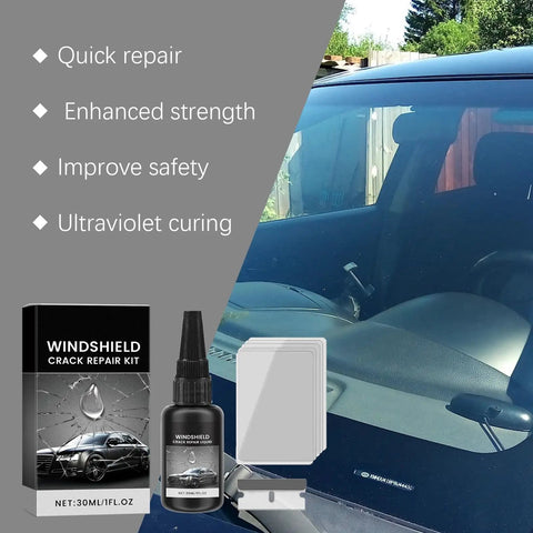 Upgraded Windshield Crack Repair Kit With Premium Glass Repair Liquid For Bullseye Star Linear And Radial Cracks Deep Penetration