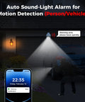 4K 8MP PoE PTZ Security Camera System With All Around Auto Tracking Human And Vehicle Detection spotlight on intruder