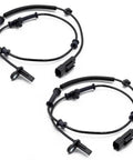 Rock Solid Front Left And Right Abs Wheel Speed Sensors Built Rugged For Jeep Grand Cherokee And Dodge Durango showing two black sensors with connectors.