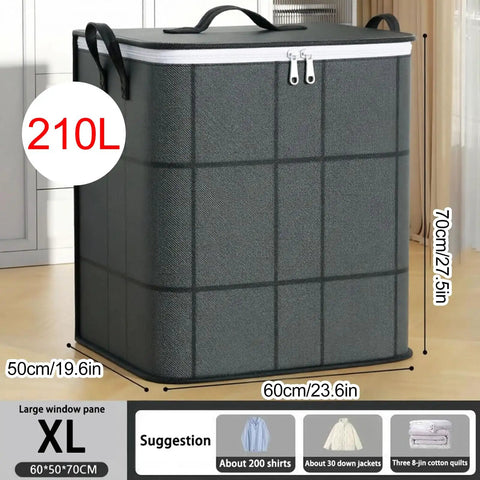 210 Liter Large Capacity Storage Bags Waterproof Dustproof Foldable Closet Organizers Heavy Duty Moving Bags with Handles and Zippers