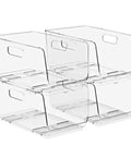 Stackable Open Front Storage Bins For Kitchen And Pantry Organization Clear Pantry Organizer Bins Medium Set Of Four Easy Grab Bins