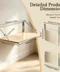 Solid Wood Wall Mounted Folding Table Boss Grade With Heavy Duty Metal Brackets And Hanging Organizer Shelf dimensions