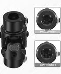 Three Quarter Inch Double D Universal Joint For Steering Shaft Black Coated 35 Degree Bend Total Length 3.25 Inches 83mm