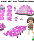 Animal Themed Kids Lantern And Headlamp Set For Camping, Cute LED Nightlight Flashlight Toys For Toddlers illustrated with gear
