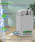 Dual Bay Drone Battery Charger Dock For Lito 1 And Lito X1 with smart chip, shown with fast charging time details.