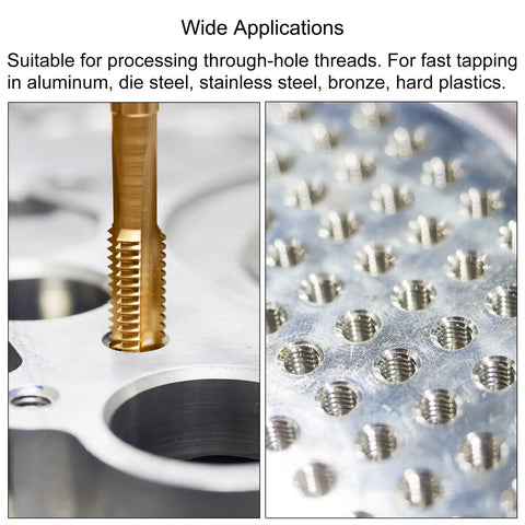 M8 Thread Tap And Six Point Eight Millimeter Drill Bit Set Pro Grade Heavy Duty Titanium Plated Cobalt High Speed Steel Spiral Point