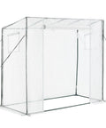 Walk In Greenhouse For Outdoors With Windows PE Cover Roll Up Zipper Door 76.8 Inches Long 30.3 Inches Wide 66.1 Inches High Portable Backyard Garden House Kit