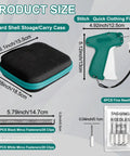 Top Shelf Clothing Stitch Gun Kit With No Sweat Quick Fix Sewing Tool for Hemming with hard shell case and accessories.