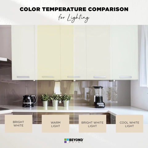 Color temperature comparison for lighting on cabinets with All In One Refinishing Paint For Furniture And Cabinets No Stripping