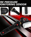 Pre Programmed 315MHz TPMS Sensor Set Of 4 For Ford Edge 2016 2021, Explorer 2015 2017, F150 2016 2017, Fusion 2017, Flex 2016 2018, Mustang 2015 2017 Plug And Play Tire Pressure Monitoring System Replacement sensor body, metal valve stem, valve cap