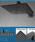10 Inch Overhead Rain Shower System With Handheld Sprayer Luxury Matte Black Shower Faucet Set with self-clean nozzles