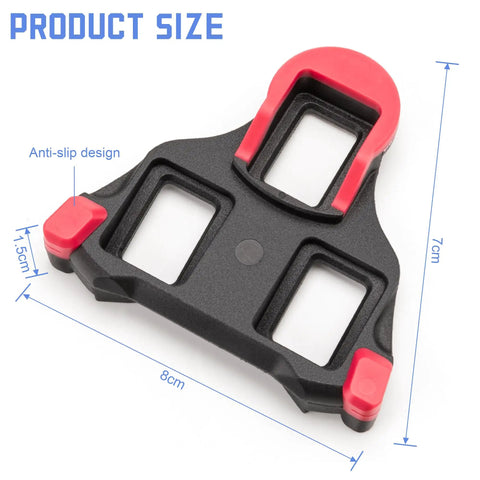 Cleats Compatible With SPD SL 0 Degree Float Adjustable for stability and power transfer, showing dimensions and anti-slip design.