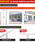 Guide on Cable Railing Post sizes 36" residential and 42" commercial with PS02 fixed top style description.