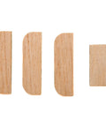 Door Hinge Filler Plates 3.5 Inch Wood, 8 Pack, Paintable and Stainable, Lightweight and Modifiable DIY Gap Covers for Removing Doors, Hinge Mortise Repair for a Clean Look shown from front