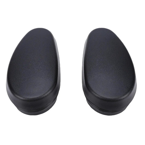 Upgrade Your Ride With Stylish Replacement Side Steps End Cap Kit For Ford 1500 2500 3500 Easy Install Side Entry Step Guards That Dodge Dirt And Look Cool. black molded polymer side step end caps, pair, front view