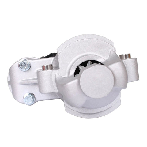 Outboard Starter Motor for Yamaha 115HP To 300HP Boats, silver metal casing, top view, fits 6CB-81800-00 01 02, 6CE 6EM-81800-00 01 02