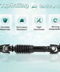 EZGO TXT Golf Cart Steering Shaft Assembly Joint Replacement For 2001 And Up Models 70580-G01 Durable Intermediate Upgrade For Gas And Electric Carts Easy Install Smooth Handling Long Lasting Performance black metal shaft with U-joints