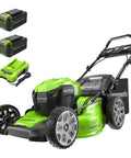 40V Cordless 21 Inch Brushless Lawn Mower With Self Propelled Smart Pace No Gas Easy Start Up To 60 Minutes Runtime On Dual 4Ah Batteries