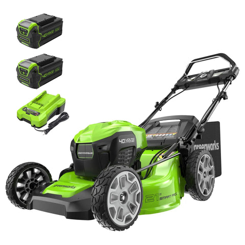 40V Cordless 21 Inch Brushless Lawn Mower With Self Propelled Smart Pace No Gas Easy Start Up To 60 Minutes Runtime On Dual 4Ah Batteries