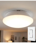 Cordless LED Ceiling Light with Wireless Remote Control 300 Lumens of Diffused Bright White Light No Wiring Needed Energy Efficient Fixture