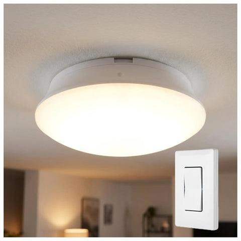 Cordless LED Ceiling Light with Wireless Remote Control 300 Lumens of Diffused Bright White Light No Wiring Needed Energy Efficient Fixture