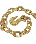 Heavy Duty Ratcheting Chain Binder Kit For 3/8 Inch Grade 70 Extra Long 20 Foot Chain With Load Binder Set, close-up of hook.