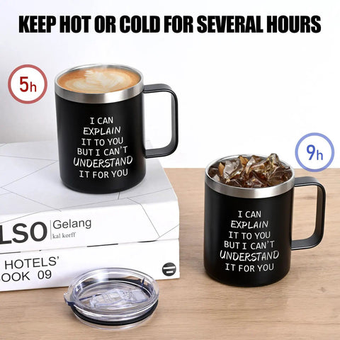 Funny Engineer Coffee Mug I Can Explain It To You But I Cant Understand It For You Stainless Steel 12 Oz Black Gift For Engineers