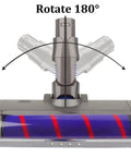 Soft Roller Cleaner Head For V6 DC58 DC59 DC61 DC62 DC74 Cordless Vacuum Cleaners showing 180 degree rotation feature