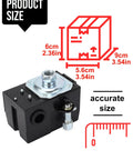 Heavy Duty Universal Air Compressor Pressure Switch 95 125 PSI 240V 26A Replacement Valve, accurate size and dimensions shown