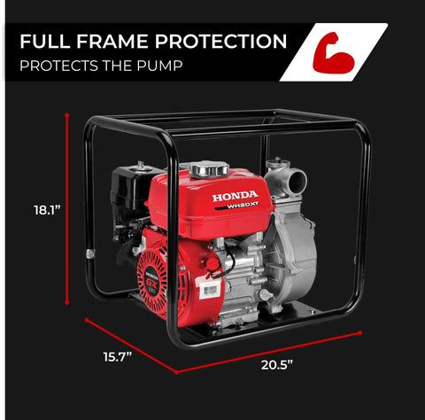 Heavy Duty 2 Inch High Pressure Water Pump For Yard Drainage With Straight Up Badass Performance Built To Crush Flooded Ground And Clean Garden Beds Fast Wh20xtaf Model Black Housing with full frame protection.