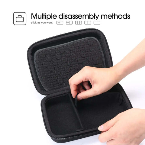 Rugged Hard Accessory Organizer Case with Custom Dividers Keeps Your Tech Stash Tight and Slick showing multiple disassembly methods