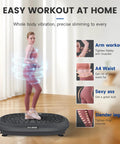FitMaxx 3D XL Vibration Plate Exercise Machine in use for full body workout with acupressure surface and loop bands at home.