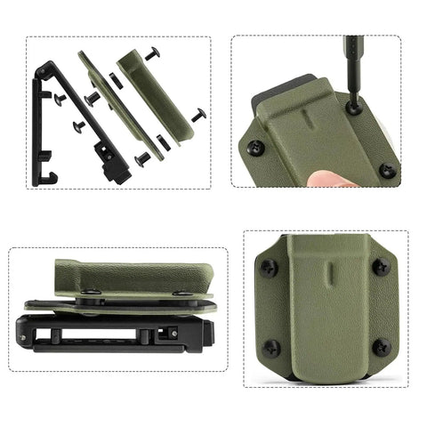 96-Piece Beefy Black Chicago Screws for Leather and Kydex holsters showing assembly details and components
