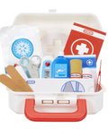 Realistic Kids First Aid Kit For Pretend Doctor Play With 25 Accessories Including Gauze Pads And Bandages, carrying case open